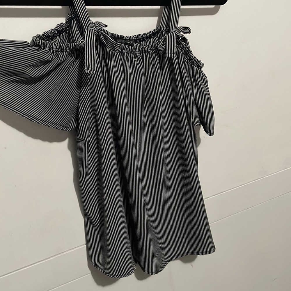 Stripped, sleeveless paper moon top